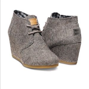 TOMS Desert Herringbone Wedge Bootie
